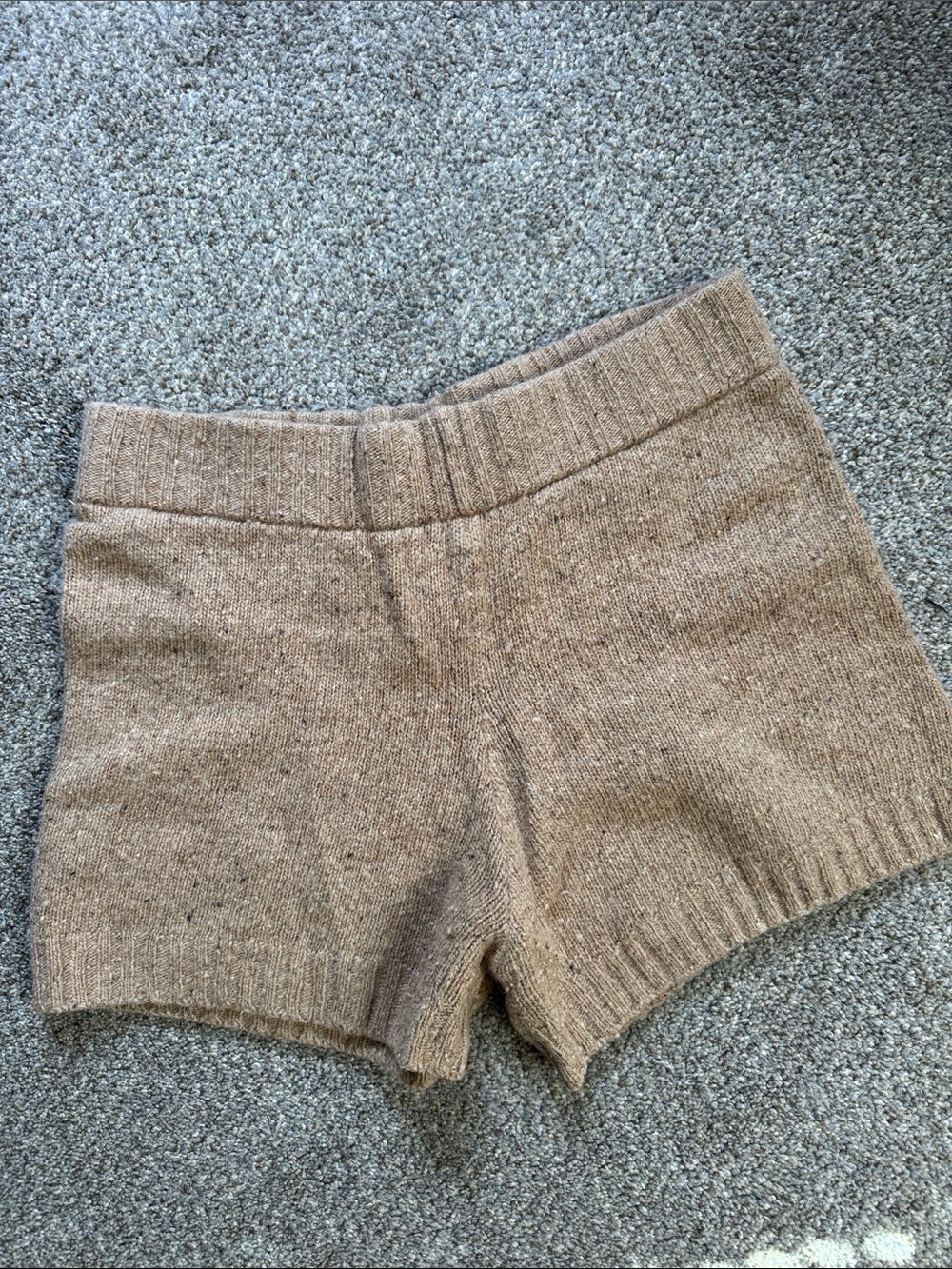 Wool Zara Knit Cozy High-Waist Women's Shorts - Brown size L